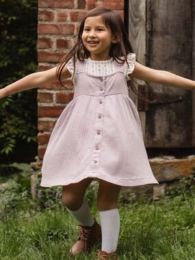 Burt's Bees Baby Farmhouse Floral Toddler Dress - Purple Kale Size 12 Months